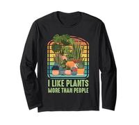 I Like Plants More Than People Funny Introverts Plant Lover Long Sleeve T-Shirt