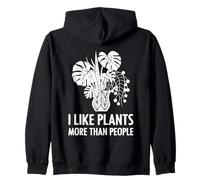 I Like Plants More Than People Funny Introverts Plant Lover Zip Hoodie