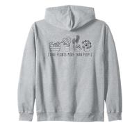 I Like Plants More Than People Funny Introverts Plant Lover Zip Hoodie