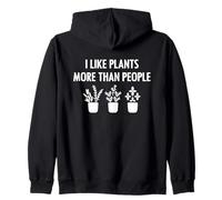 I Like Plants More Than People Funny Introverts Plant Lover Zip Hoodie