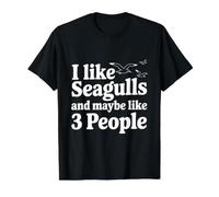 I Like Seagulls and Maybe Like 3 People Value Graphic T-Shirt, Men, Black, M