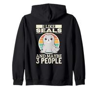 I Like Seals And Maybe 3 People Funny Seal Zip Hoodie