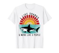 I Like Sharks and Maybe 3 People Funny Retro Vintage T-Shirt