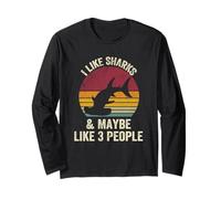 I Like Sharks And Maybe Like 3 People Lover vintage Funny Long Sleeve T-Shirt