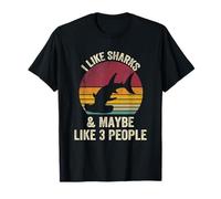 I Like Sharks And Maybe Like 3 People Lover vintage Funny T-Shirt