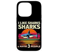 I LIKE SHARKS & MAYBE 3 PEOPLE Retro Shark Case for iPhone 14 Pro