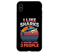 I LIKE SHARKS & MAYBE LIKE 3 PEOPLE Retro Shark Humor Case for iPhone XS Max