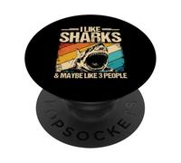 I LIKE SHARKS & MAYBE LIKE 3 PEOPLE Shark Costume PopSockets Adhesive PopGrip