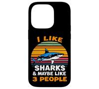 I LIKE SHARKS & MAYBE LIKE 3 PEOPLE Shark Retro Case for iPhone 14 Pro