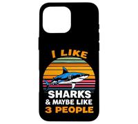 I LIKE SHARKS & MAYBE LIKE 3 PEOPLE Shark Retro Case for iPhone 16 Pro Max