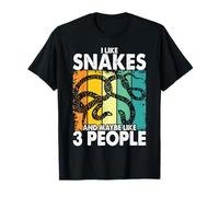 I Like Snakes and Maybe 3 People Snake Reptile Lover Retro T-Shirt