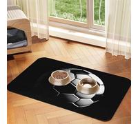 I Like Soccer print Cats Pet Bowl Placemat Pet Feeding Mats for Dogs, Non-Slip PU Leather Tablecloth for Pets