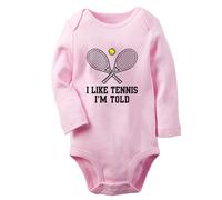 I Like Tennis I'm Told Funny Romper Baby Unisex Bodysuit Newborn Infant Jumpsuit Kids Cotton Clothes Graphic Long Outfit