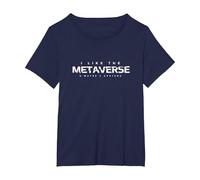 I Like The Metaverse & Maybe 3 Avatars Virtual Reality T-Shirt, Women's Plus, Navy Blue, 4X
