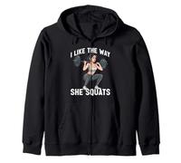 I Like The Way She Squats Gym Couple Husband Wife - Zip Hoodie