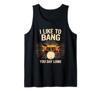 I Like to Bang You Day Long Drum Set Sunset Tank Top