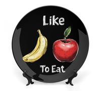 I Like to Eat Apples and Bananas Bone China Decorative Plate Ceramic Plates