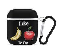 I Like To Eat Apples And Bananas Protective Case Compatible with Airpods 1&2 Bluetooth Headset Cover Hard Shell Earphone Case