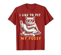 I Like to Pet My Pussy T-Shirt, Men, Cranberry Red, XX-Large