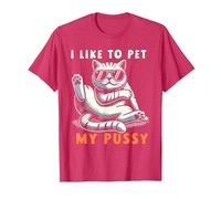 I Like to Pet My Pussy T-Shirt, Men, Red Heather, Medium