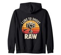 I Like To Shoot Raw Vintage Camera Art Zip Hoodie