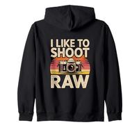 I Like To Shoot Raw Vintage Camera Art Zip Hoodie