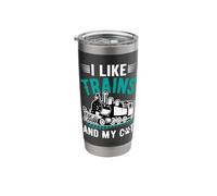 I Like Trains and My Cat Stainless Steel Insulated Tumbler