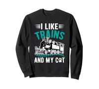 I Like Trains And My Cat Sweatshirt