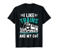 I Like Trains and My Cat T-Shirt