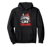 I LIKE TRAINS Cartoon Train Pullover Hoodie