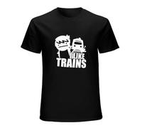 I Like Trains' Funny Pure Cotton t-Shirt Black