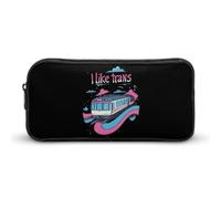 I Like Trans Pencil Case Pen Holders Stationery Bag College Office Large Capacity Pouch for Men Women