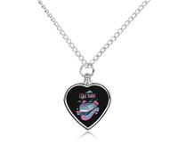 I Like Trans Pet Ashes Necklace Heart Silver Classic Pet Pendant Memorials Funerary for Dog Cat Lover