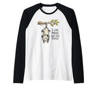 I Like Trees More Than People Funny Opossum Possum Arbor Day Raglan Baseball Tee