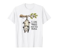 I Like Trees More Than People Funny Opossum Possum Arbor Day T-Shirt