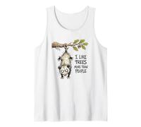 I Like Trees More Than People Funny Opossum Possum Arbor Day Tank Top
