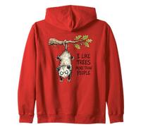 I Like Trees More Than People Funny Opossum Possum Arbor Day Zip Hoodie