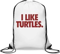 I Like Turtles Funny Old Meme Gym Sack Casual Drawstring Bag White