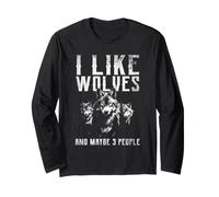 I Like Wolves and Maybe 3 People Wolf Forest Wildlife Nature Long Sleeve T-Shirt