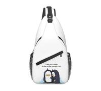 I Like You A Lottle Penguin Chest Bag Men Sling Crossbody Backpack Chest Bag Traveling Hiking Daypack Shoulder Bag