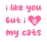 i Like You but i Love My Cats Wall Decals 67.2x71cm Do not Damage The Wall Surface Pink