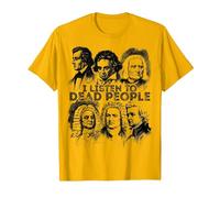 I Listen to Dead People Classical Music Composer T-Shirt, Men, Golden Yellow, XX-Large