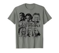 I Listen to Dead People Classical Music Composer T-Shirt, Men, Olive Heather, Large