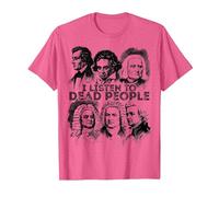 I Listen to Dead People Classical Music Composer T-Shirt, Men, Pink Heather, 3X-Large