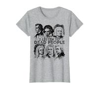 I Listen to Dead People Classical Music Composer T-Shirt, Women, Heather Grey, Medium