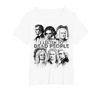 I Listen to Dead People Classical Music Composer T-Shirt, Women's Plus, White, 1X