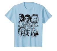 I Listen to Dead People Classical Music Composer T-Shirt, Youth, Baby Blue, Large