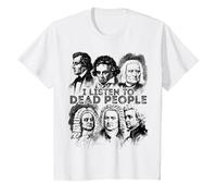 I Listen to Dead People Classical Music Composer T-Shirt, Youth, White, 2T