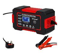 I LITTON 12V 6 Amp Car Battery Charger, 12V Smart Motorcycle Pulse Repair Charger Trickle Charger Intelligent Car Battery Charger for Motorcycle Vehicles Trucks Lead Acid Battery & AGM