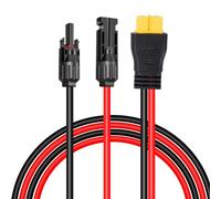 I LITTON 5FT 12 AWG Solar Connector to XT60 Adapter Extension Cable 150CM Long, XT60 Adapter Solar Panel Charging Cable for Portable Power Station Solar Generator RV Solar Panel, 1.5M/5FT